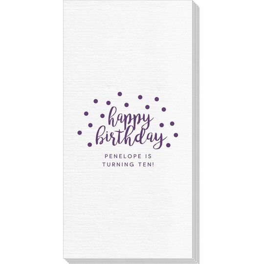 Confetti Dots Happy Birthday Deville Guest Towels